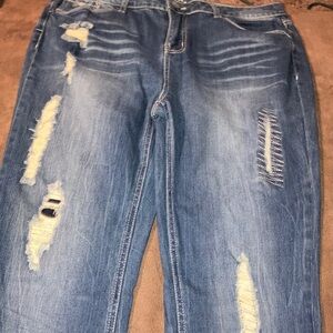 Hippie Laundry Distressed Blue Flare Jeans size 31